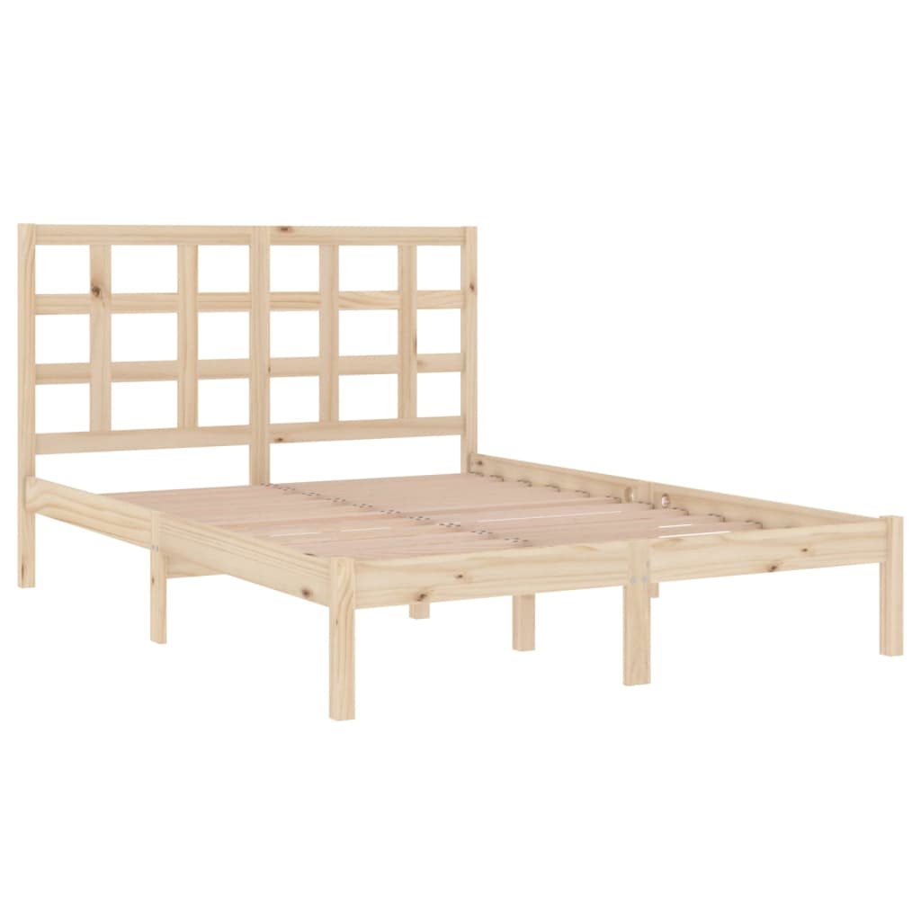 Bed Frame Solid Wood 140x190 cm