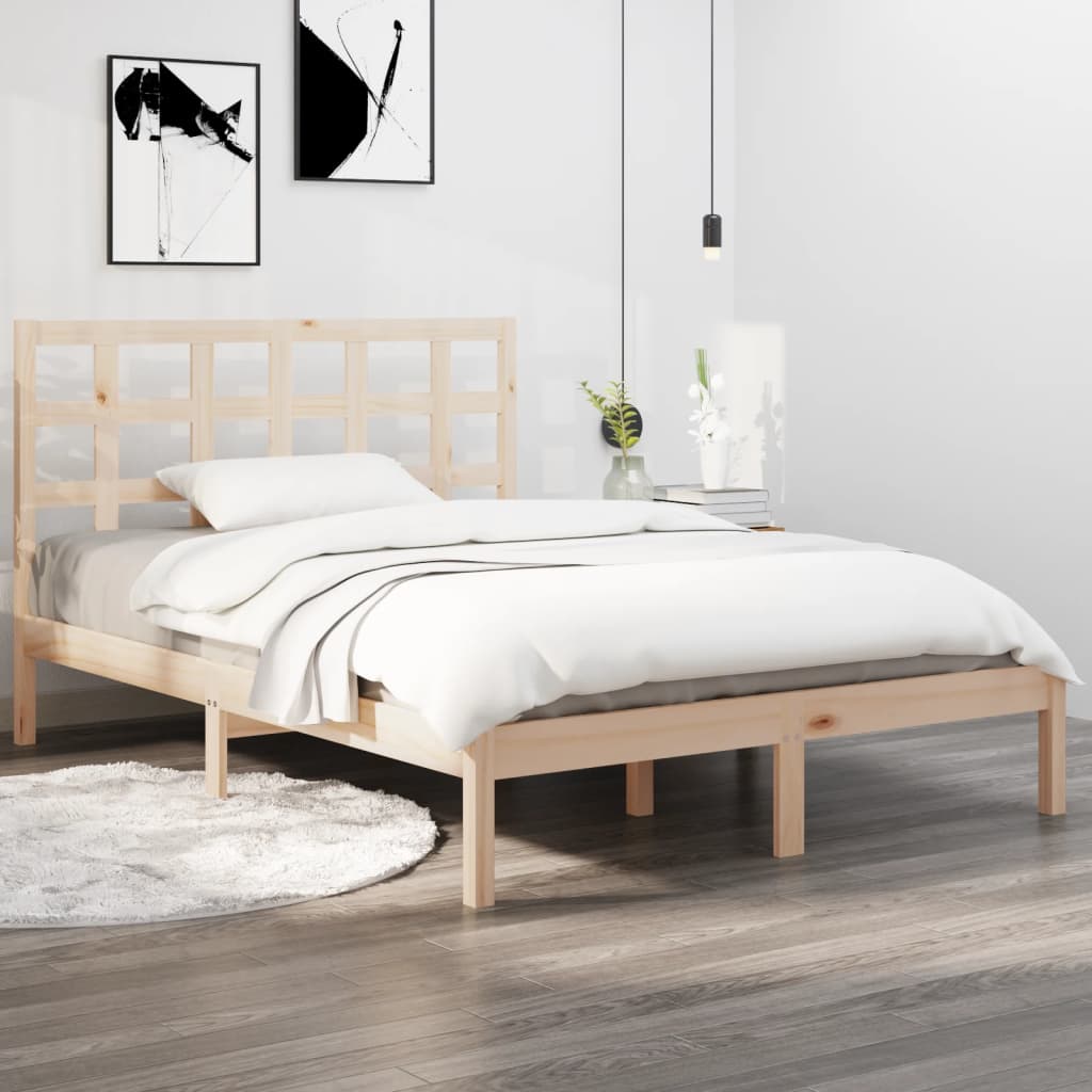 Bed Frame Solid Wood 140x190 cm