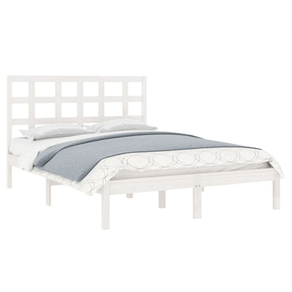 Bed Frame without Mattress White 140x190 cm Solid Wood