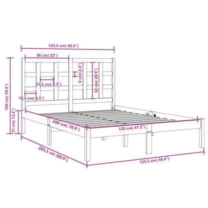 Bed Frame Solid Wood 120x200 cm