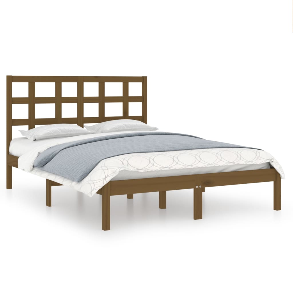 Bed Frame Honey Brown Solid Wood 120x200 cm