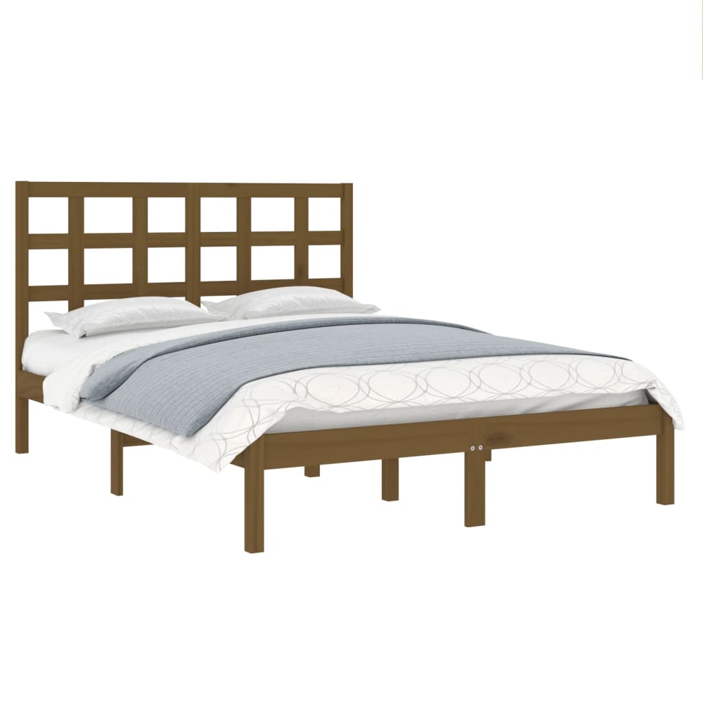 Bed Frame Honey Brown Solid Wood 120x200 cm