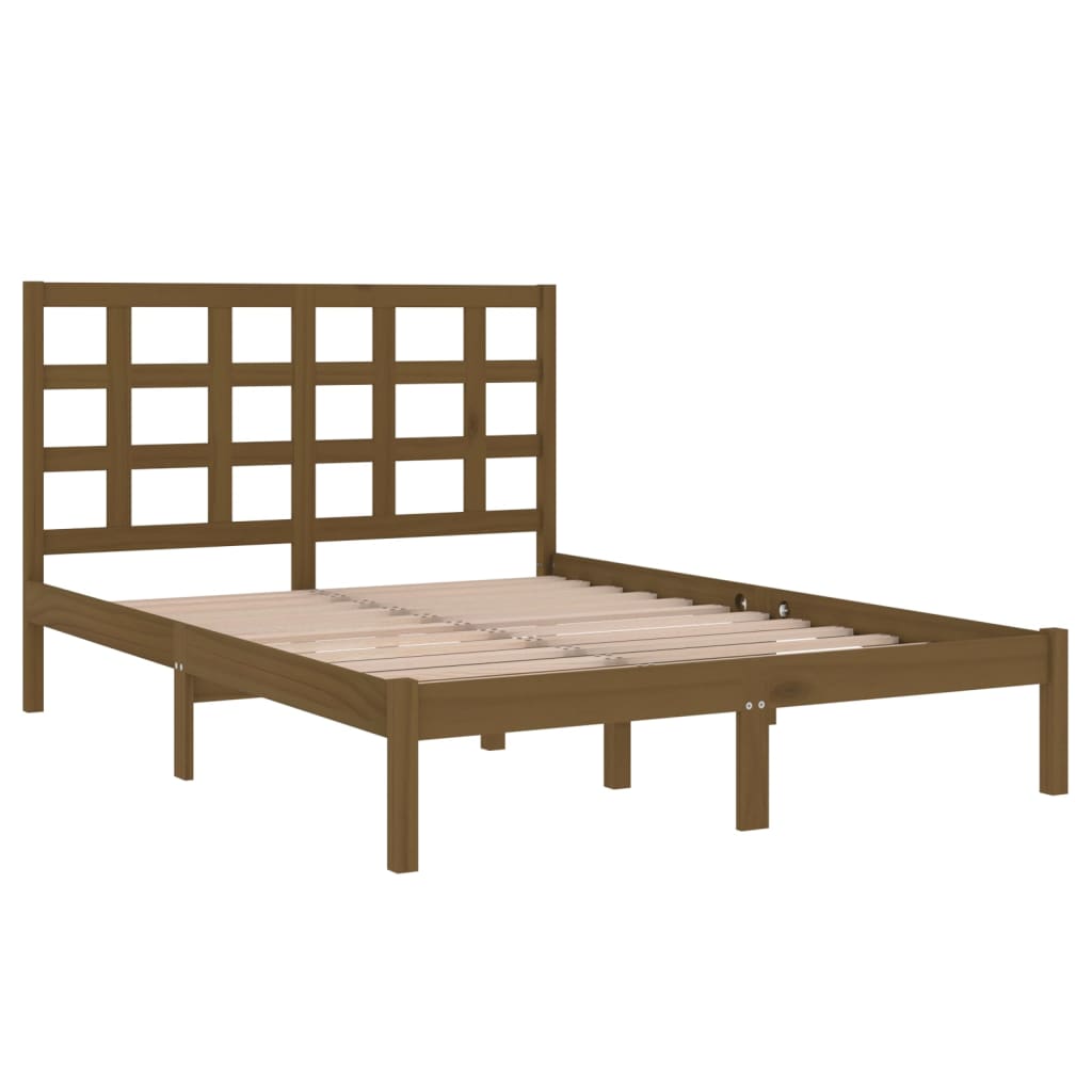 Bed Frame Honey Brown Solid Wood 120x200 cm