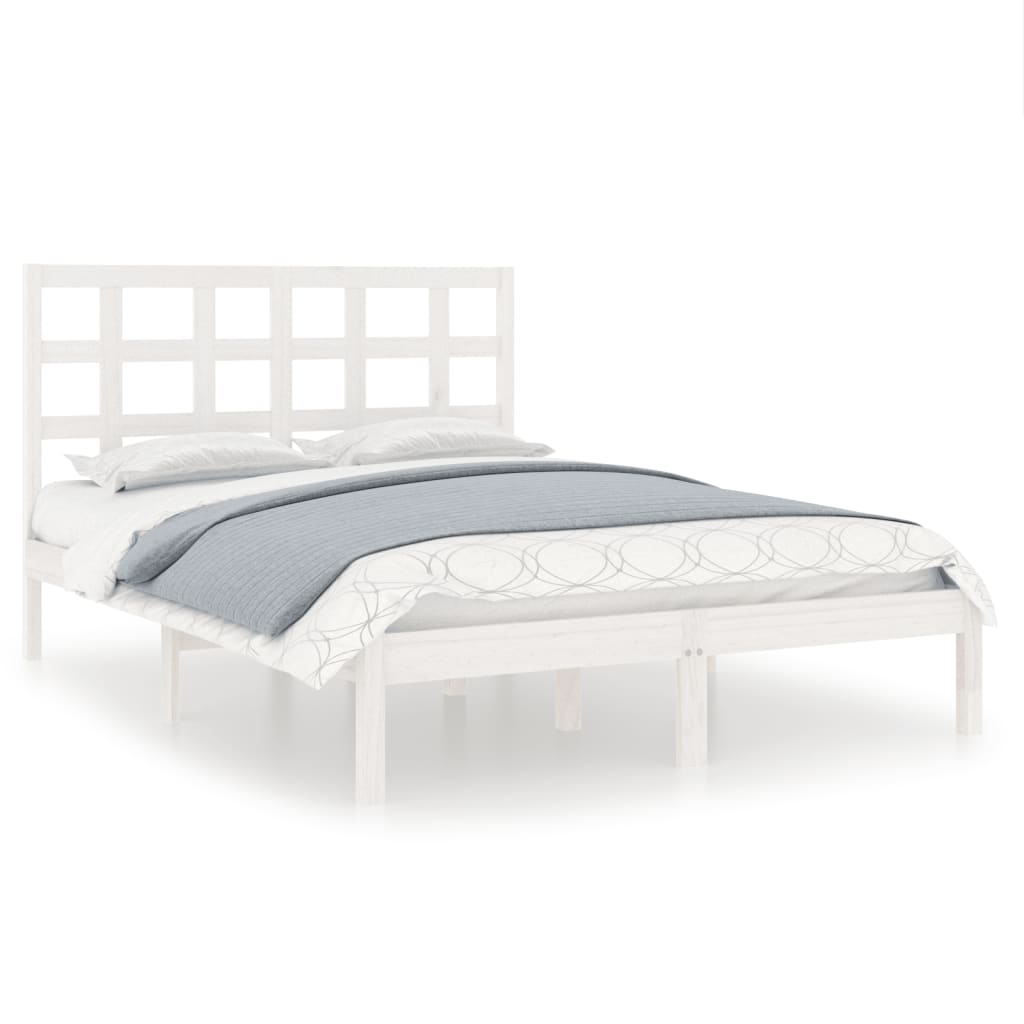 Bed Frame White Solid Wood 140x200 cm