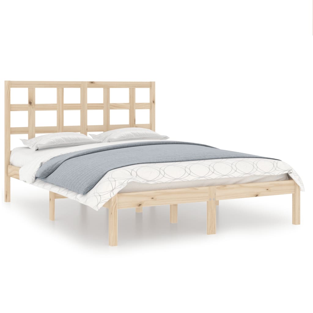 Bed Frame without Mattress 150x200 cm King Size Solid Wood