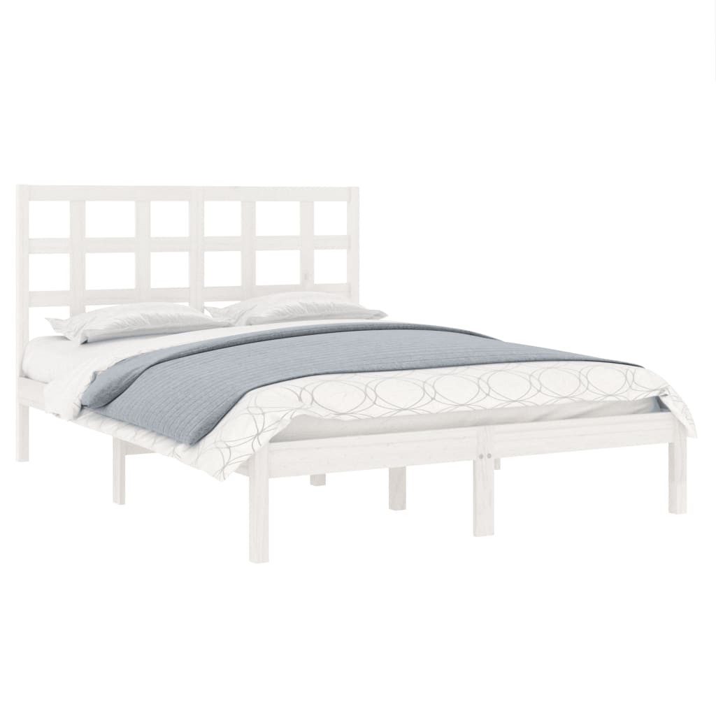 Bed Frame without Mattress White 160x200 cm Solid Wood