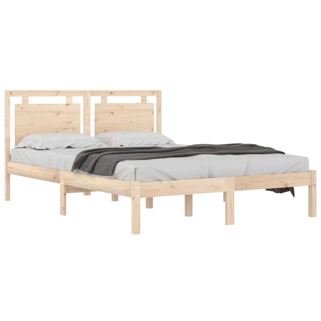 Bed Frame without Mattress 150x200 cm King Size Solid Wood