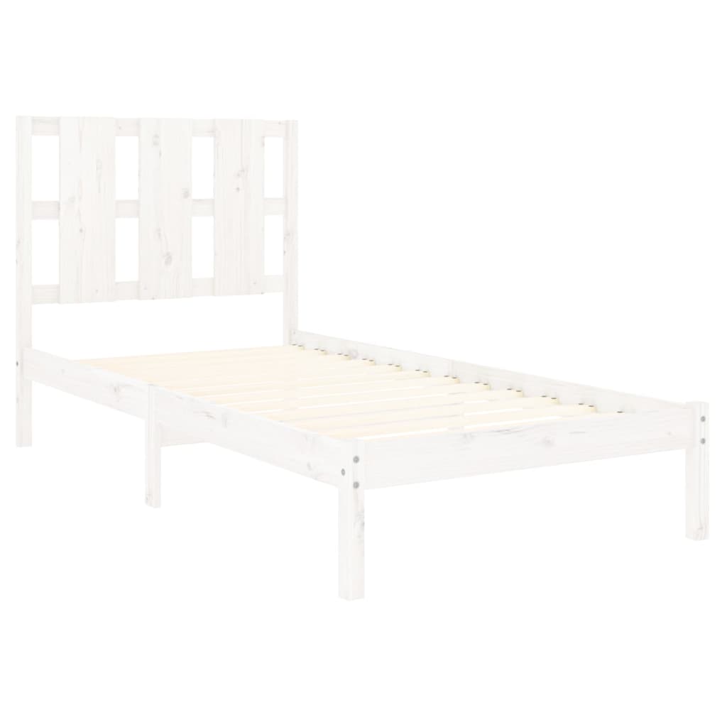 Bed Frame without Mattress White 75x190 cm Small Single Solid Wood