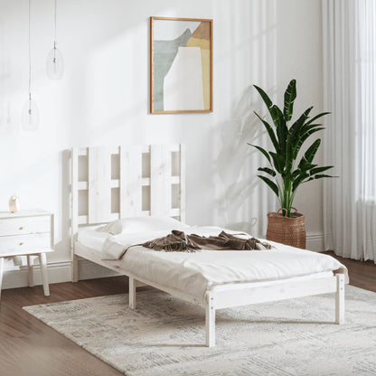 Bed Frame without Mattress White 75x190 cm Small Single Solid Wood