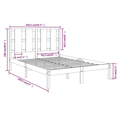 Bed Frame Solid Wood 135x190 cm Double