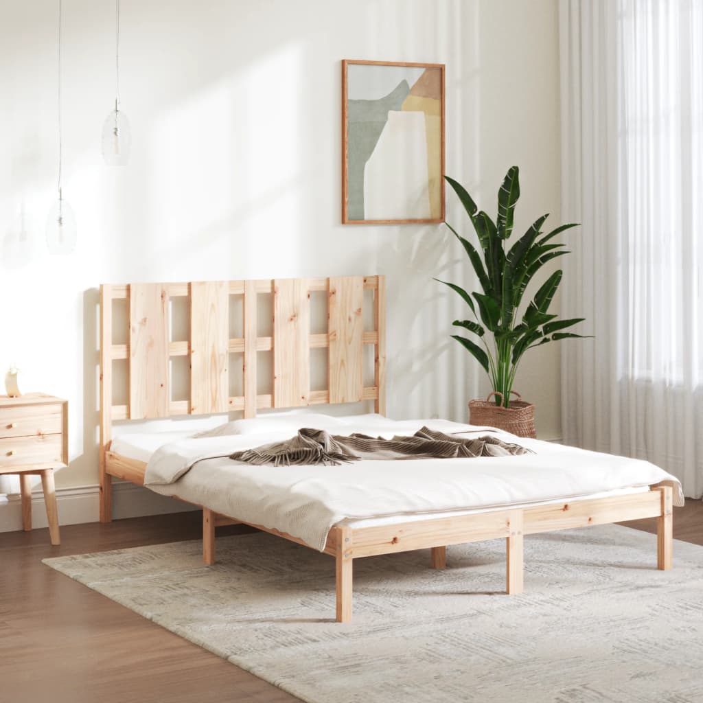 Bed Frame Solid Wood 135x190 cm Double