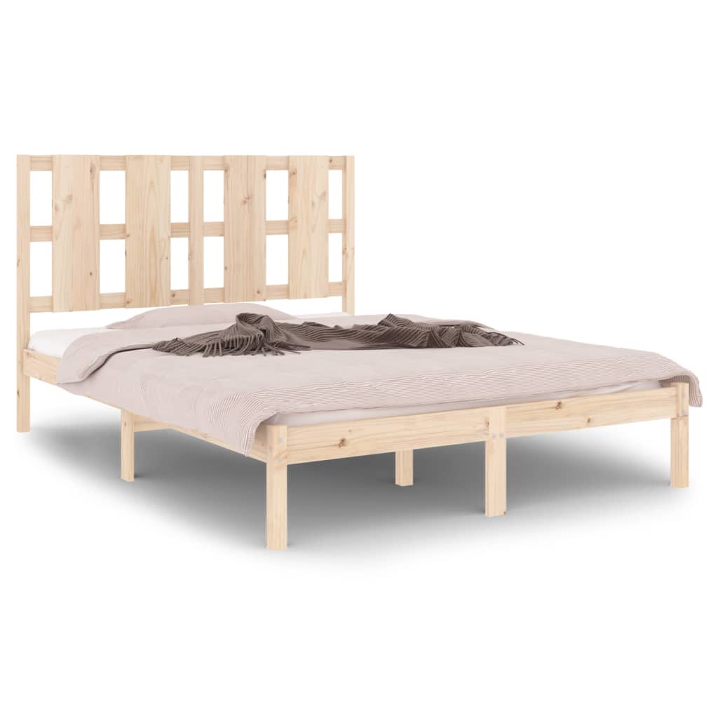 Bed Frame Solid Wood Pine 140x190 cm