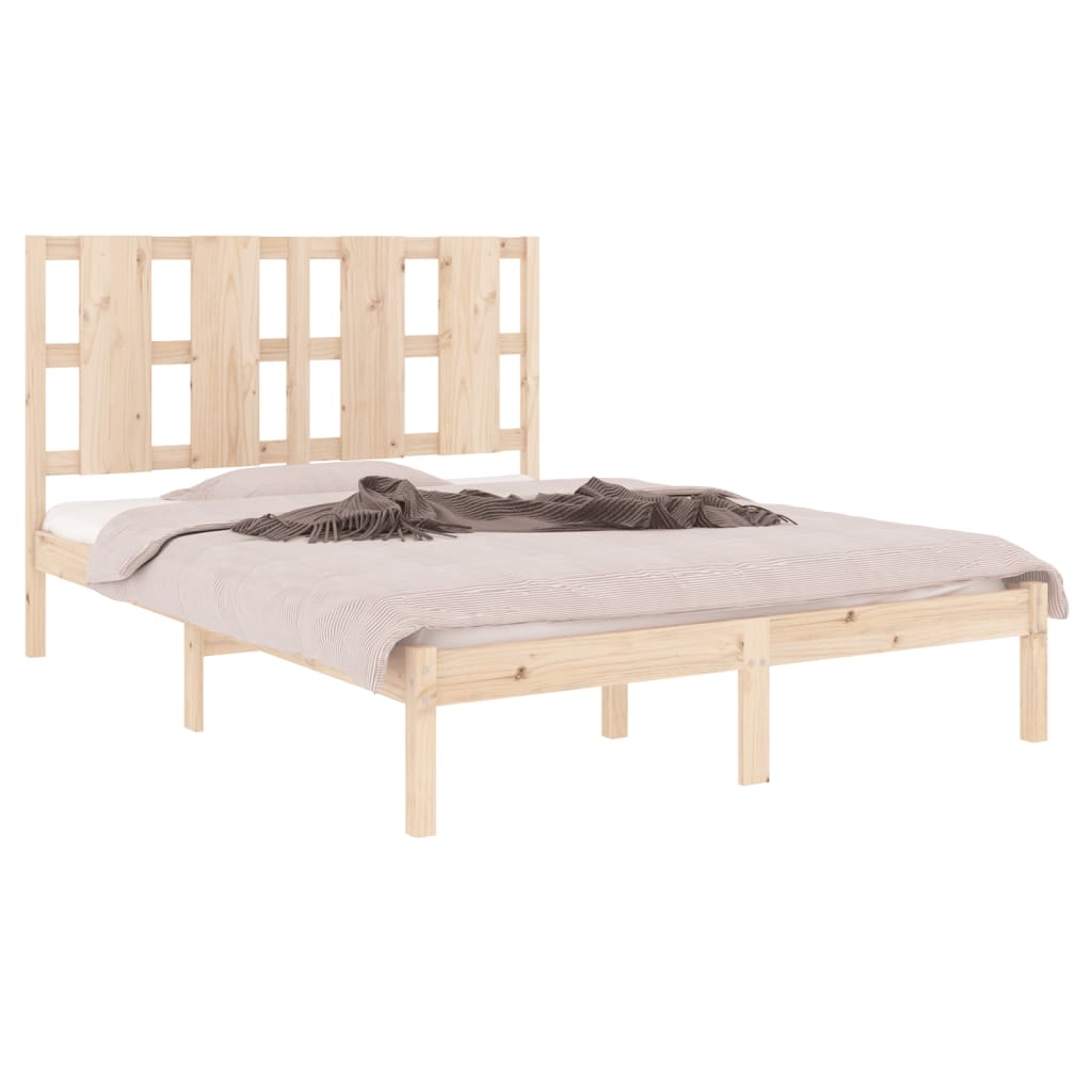 Bed Frame Solid Wood Pine 140x190 cm