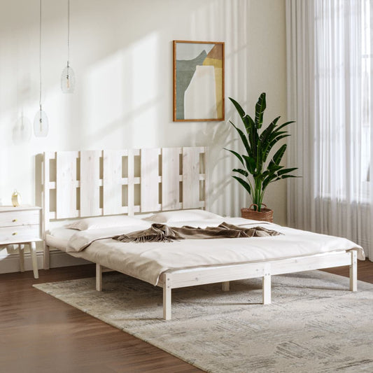 Bed Frame White Solid Wood Pine 160x200 cm