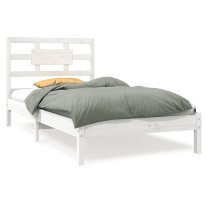 Bed Frame without Mattress White 90x190 cm Single Solid Wood