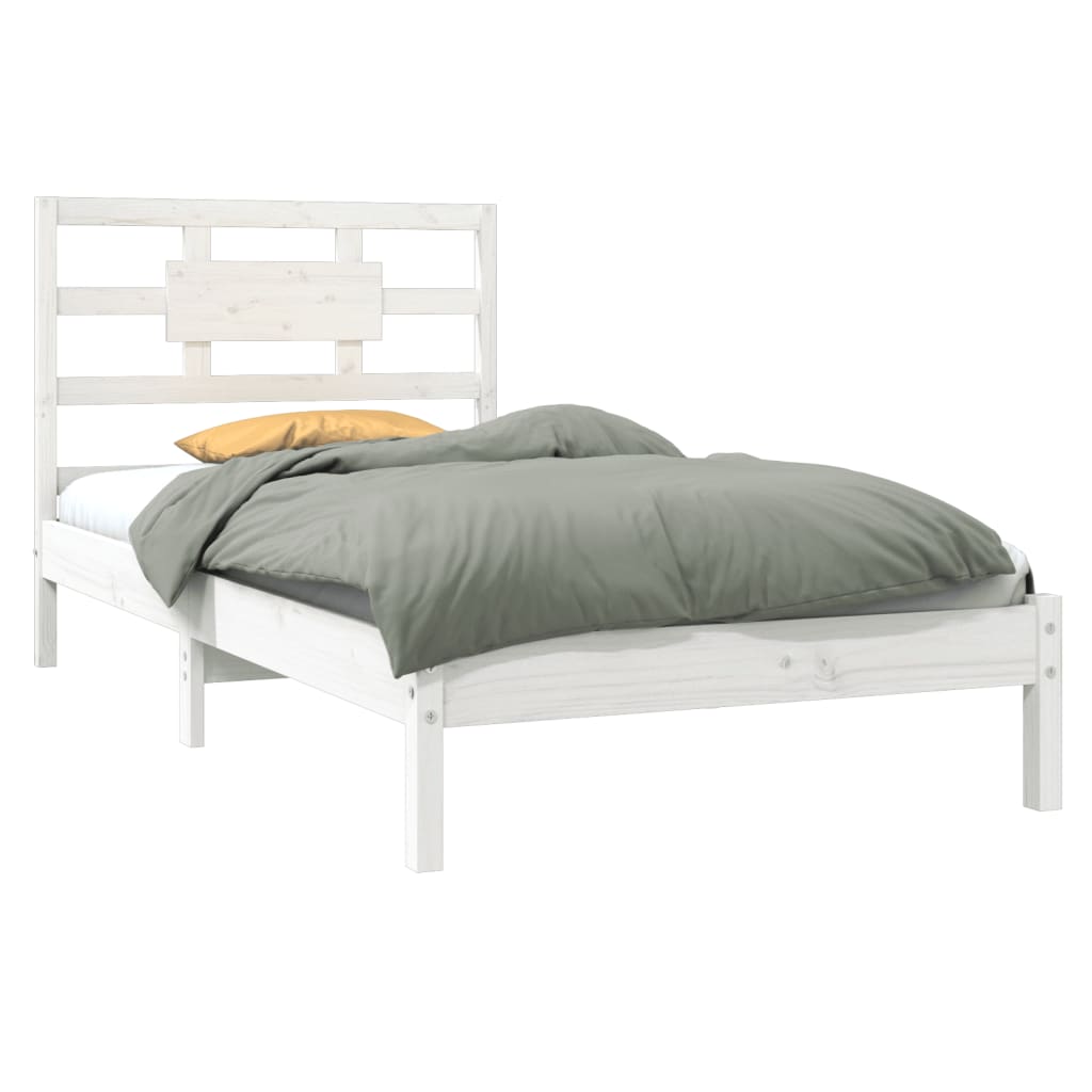 Bed Frame without Mattress White 100x200 cm Solid Wood