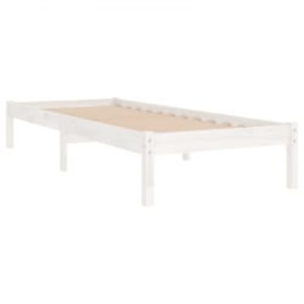 Bed Frame without Mattress White 100x200 cm Solid Wood