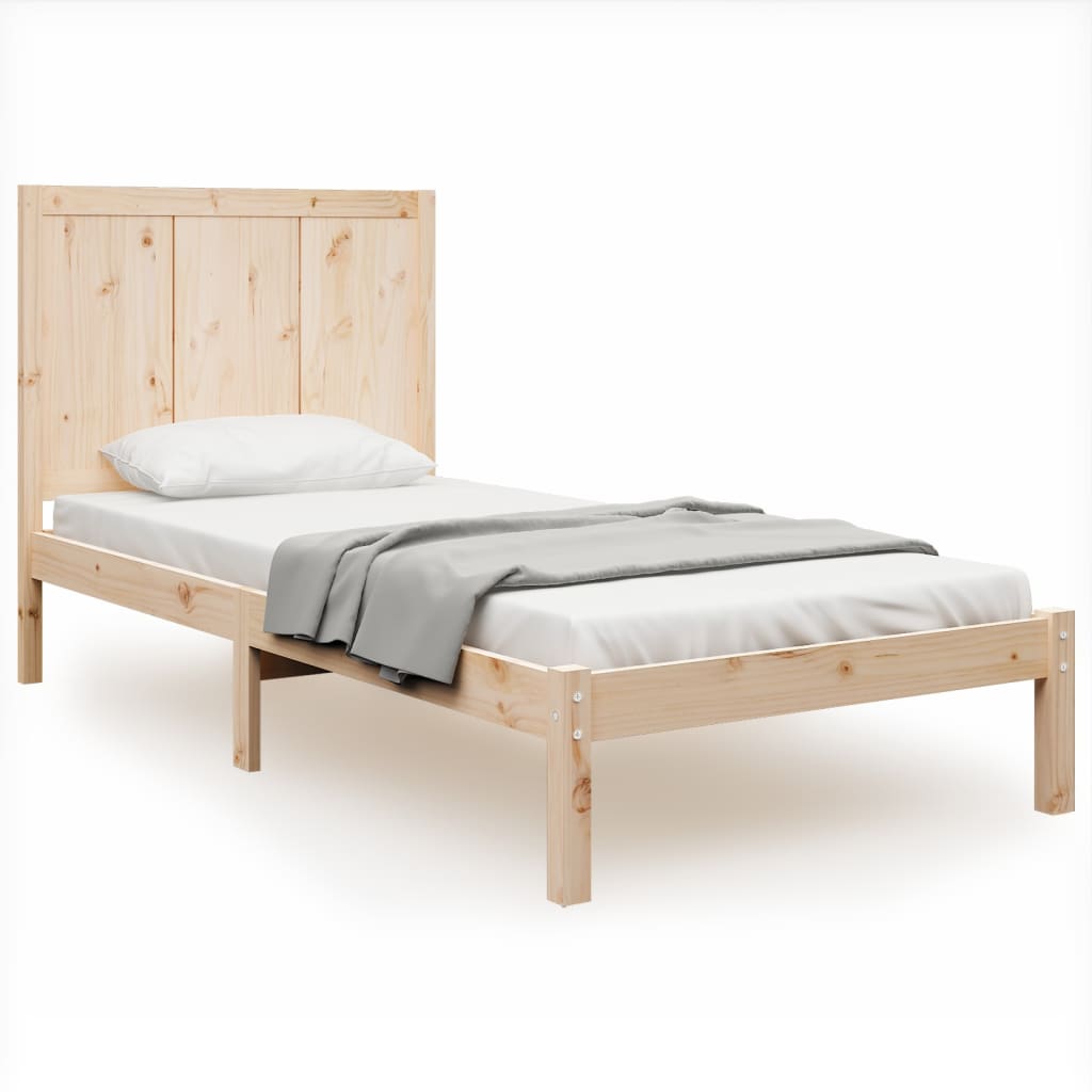 Bed Frame Solid Wood Pine 75x190 cm Small Single