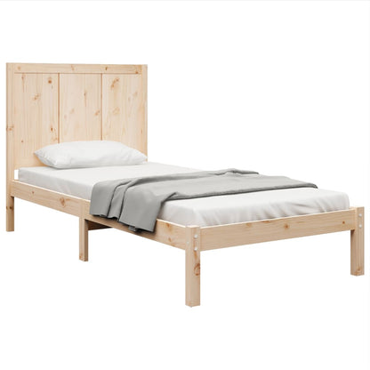 Bed Frame Solid Wood Pine 75x190 cm Small Single