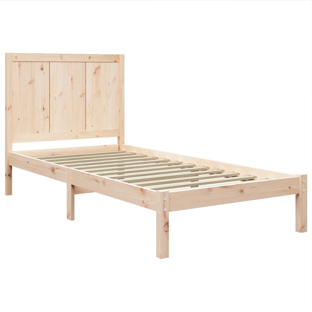 Bed Frame Solid Wood Pine 75x190 cm Small Single