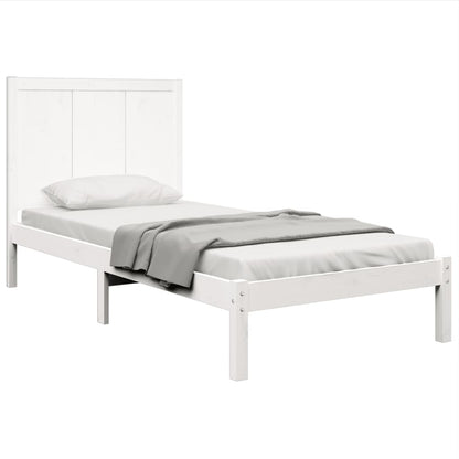 Bed Frame without Mattress White 75x190 cm Small Single Solid Wood Pine