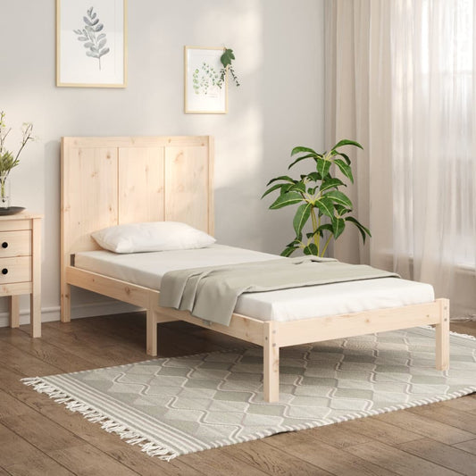 Bed Frame without Mattress 90x200 cm Solid Wood Pine