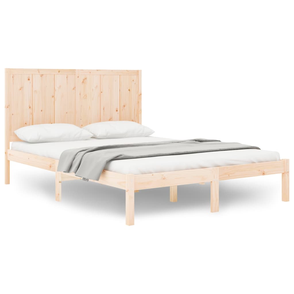 Bed Frame without Mattress 150x200 cm King Size Solid Wood Pine