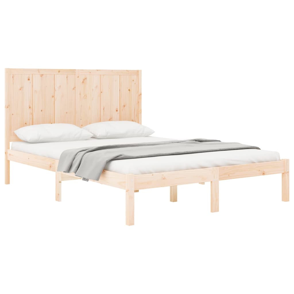 Bed Frame without Mattress 150x200 cm King Size Solid Wood Pine