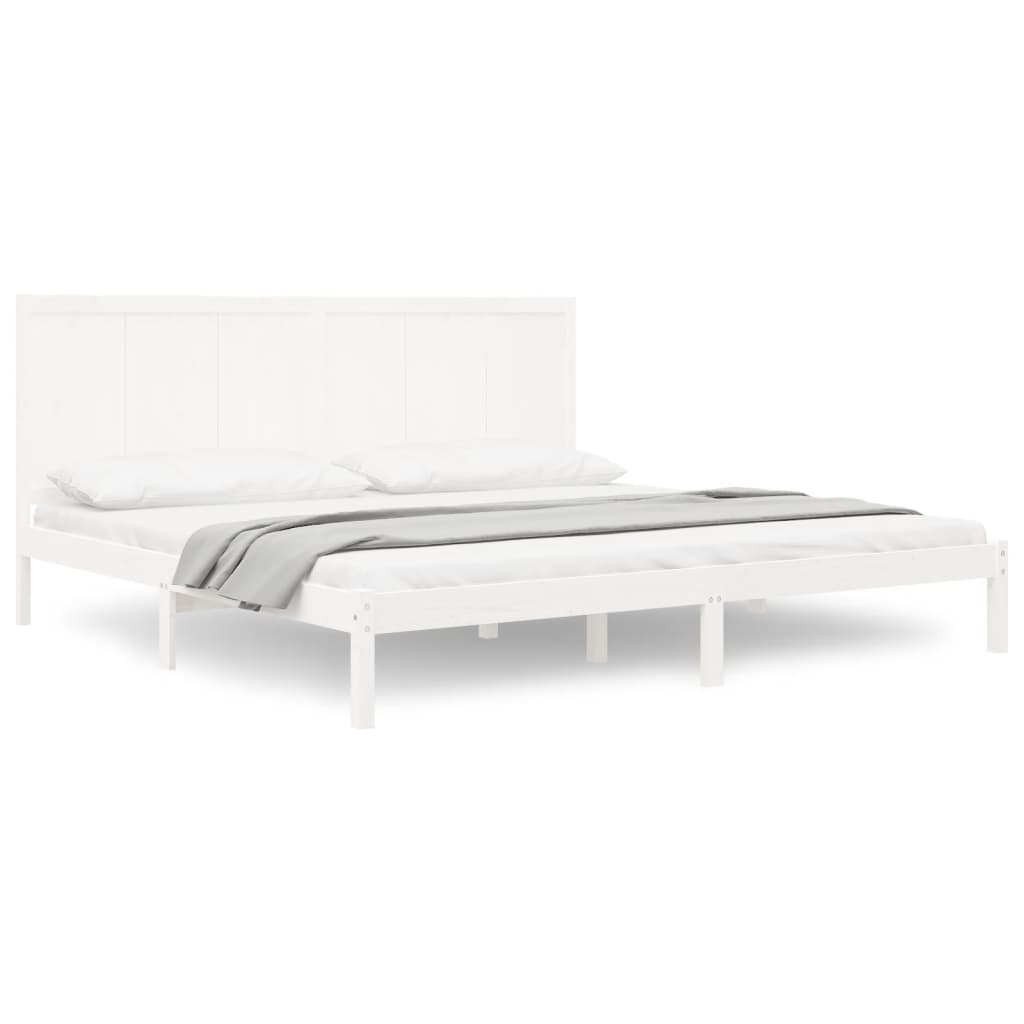 Bed Frame without Mattress White 180x200 cm Super King Solid Wood Pine