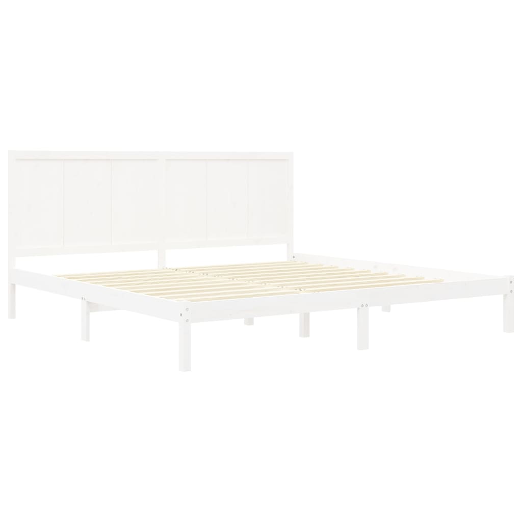 Bed Frame without Mattress White 180x200 cm Super King Solid Wood Pine