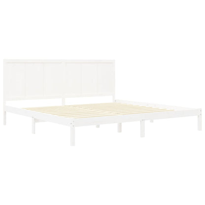 Bed Frame without Mattress White 180x200 cm Super King Solid Wood Pine