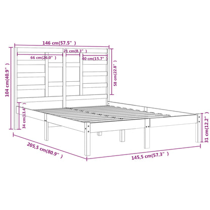 Bed Frame Solid Wood 140x200 cm