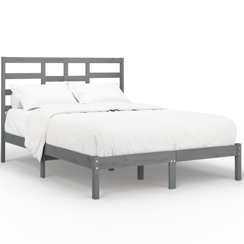 Bed Frame without Mattress Grey Solid Wood 160x200 cm