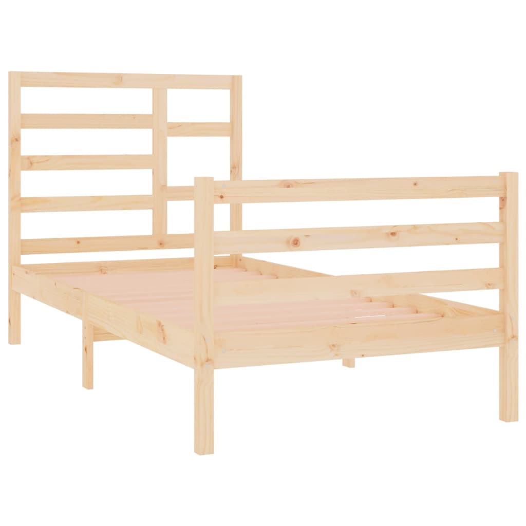 Bed Frame without Mattress Solid Wood 75x190 cm Small Single