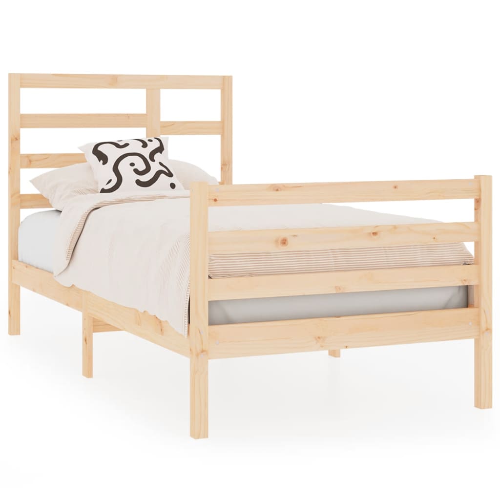 Bed Frame Solid Wood 90X190 cm Single