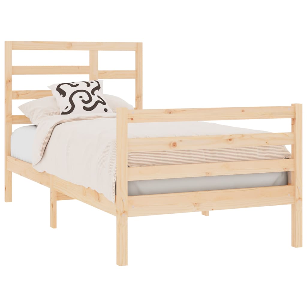 Bed Frame Solid Wood 90X190 cm Single