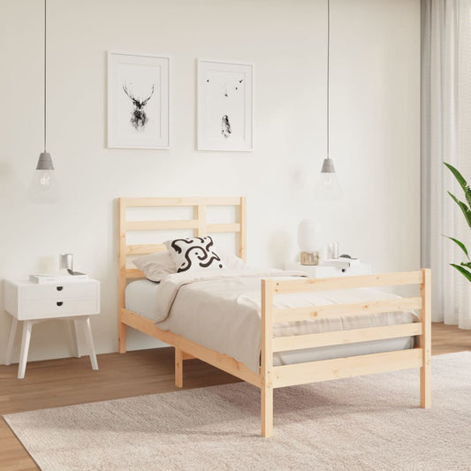 Bed Frame Solid Wood 90X190 cm Single