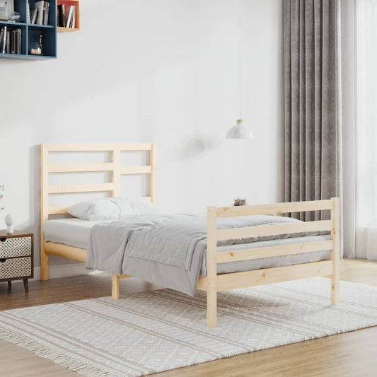 Bed Frame without Mattress Solid Wood 90x200 cm