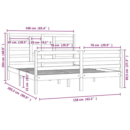 Bed Frame Solid Wood 160x200 cm