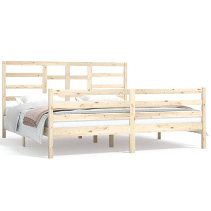 Bed Frame without Mattress Solid Wood 180x200 cm Super King