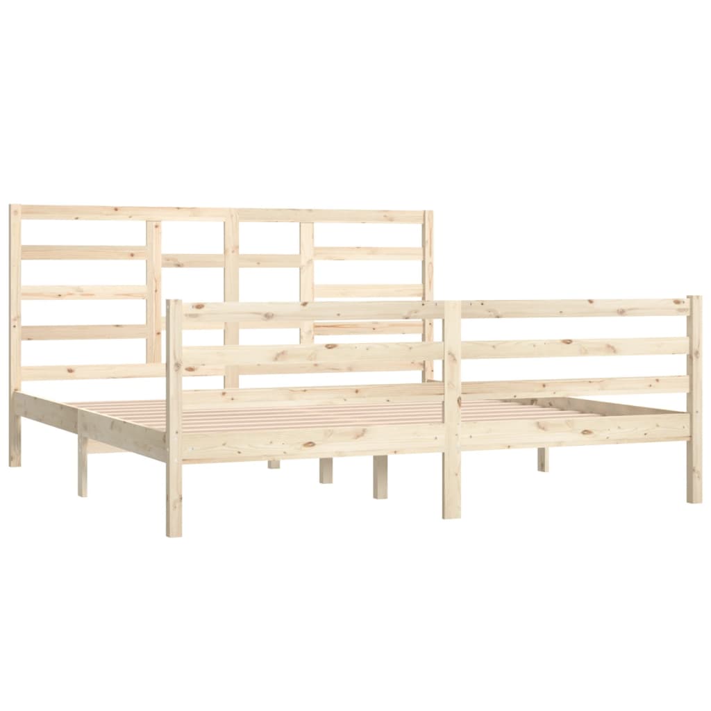 Bed Frame without Mattress Solid Wood 180x200 cm Super King