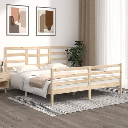 Bed Frame without Mattress Solid Wood 180x200 cm Super King