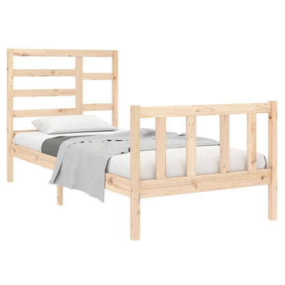 Bed Frame Solid Wood 75x190 cm Small Single