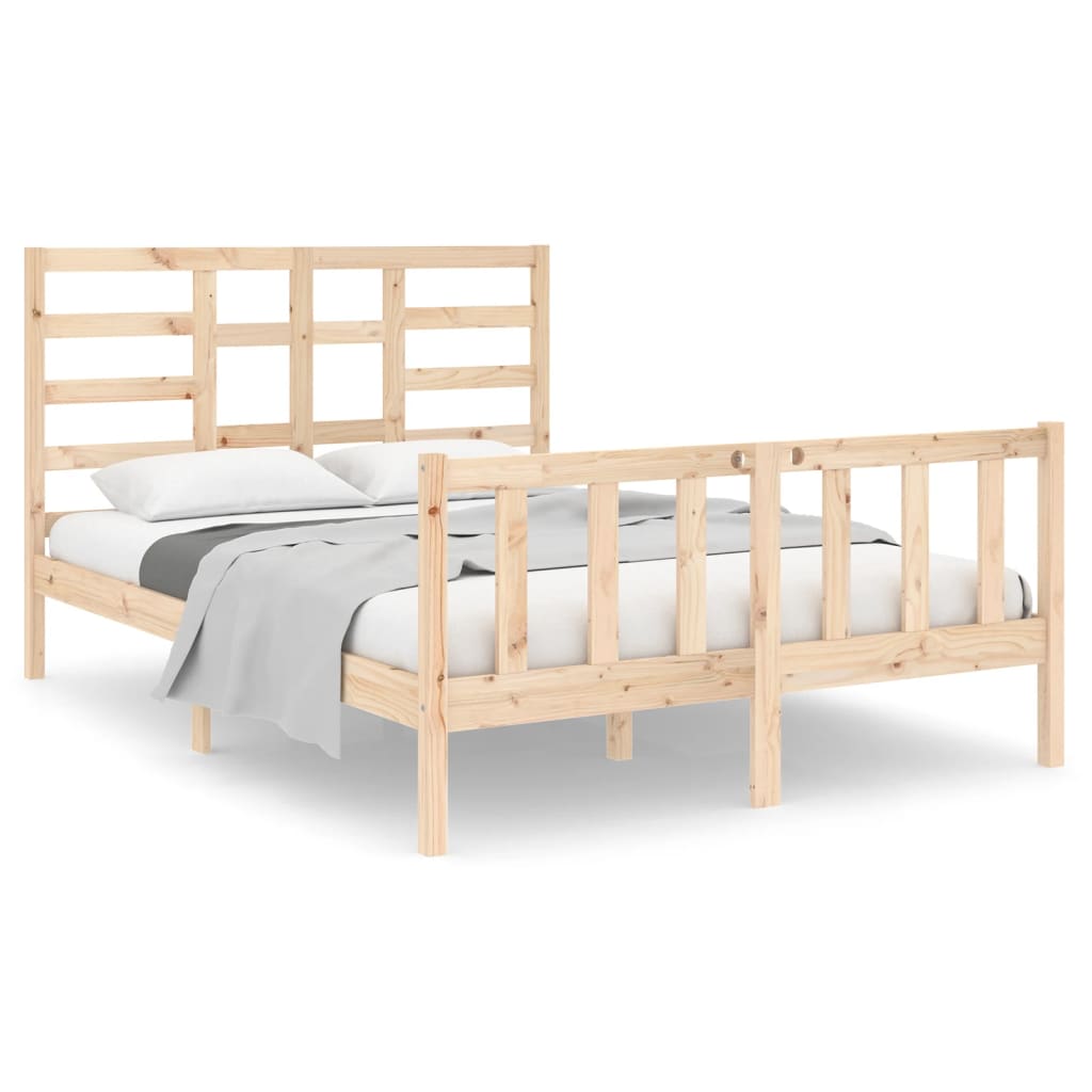 Bed Frame Solid Wood 140x190 cm