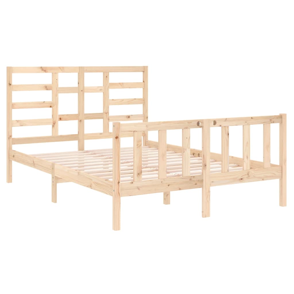 Bed Frame Solid Wood 140x190 cm