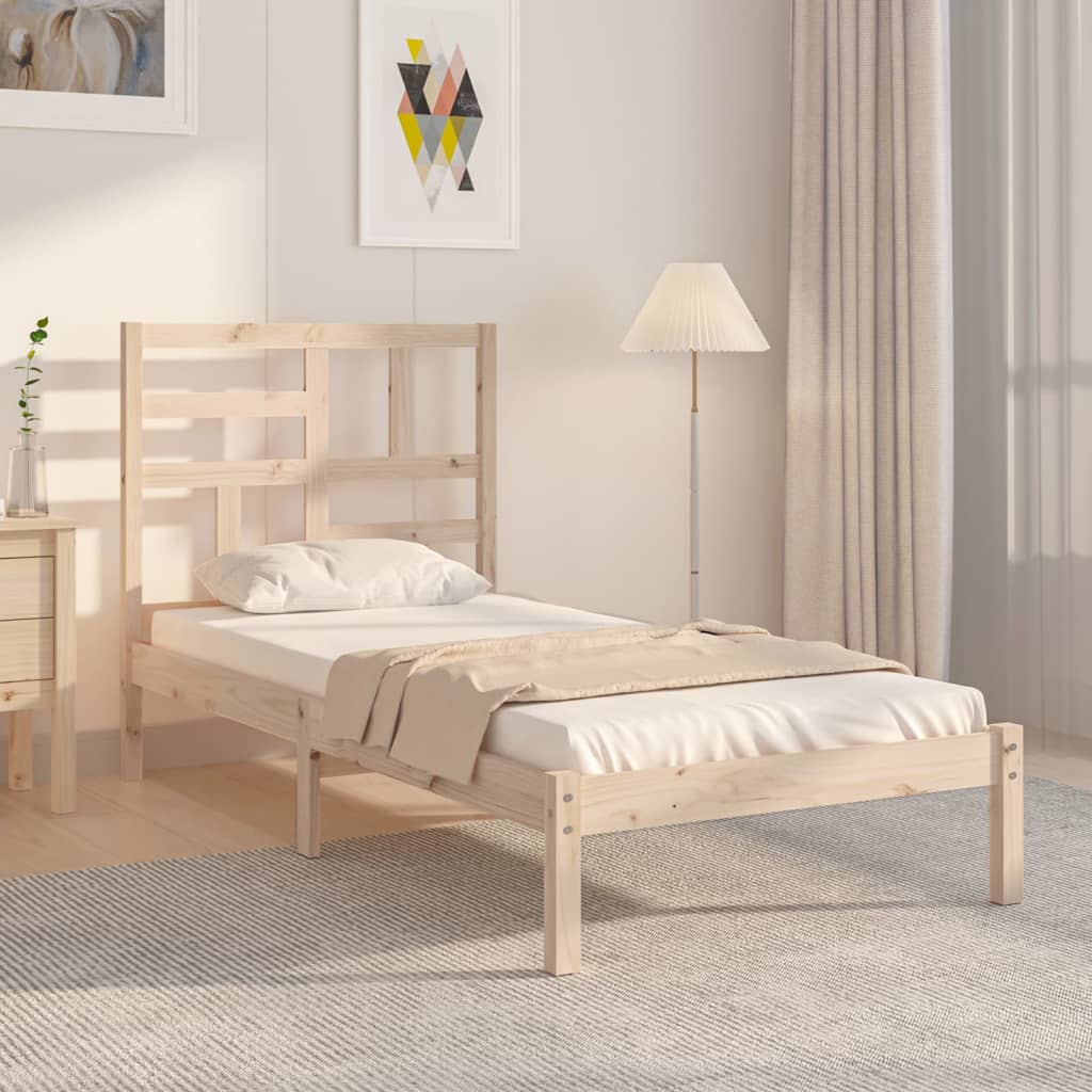 Bed Frame Solid Wood 75x190 cm Small Single