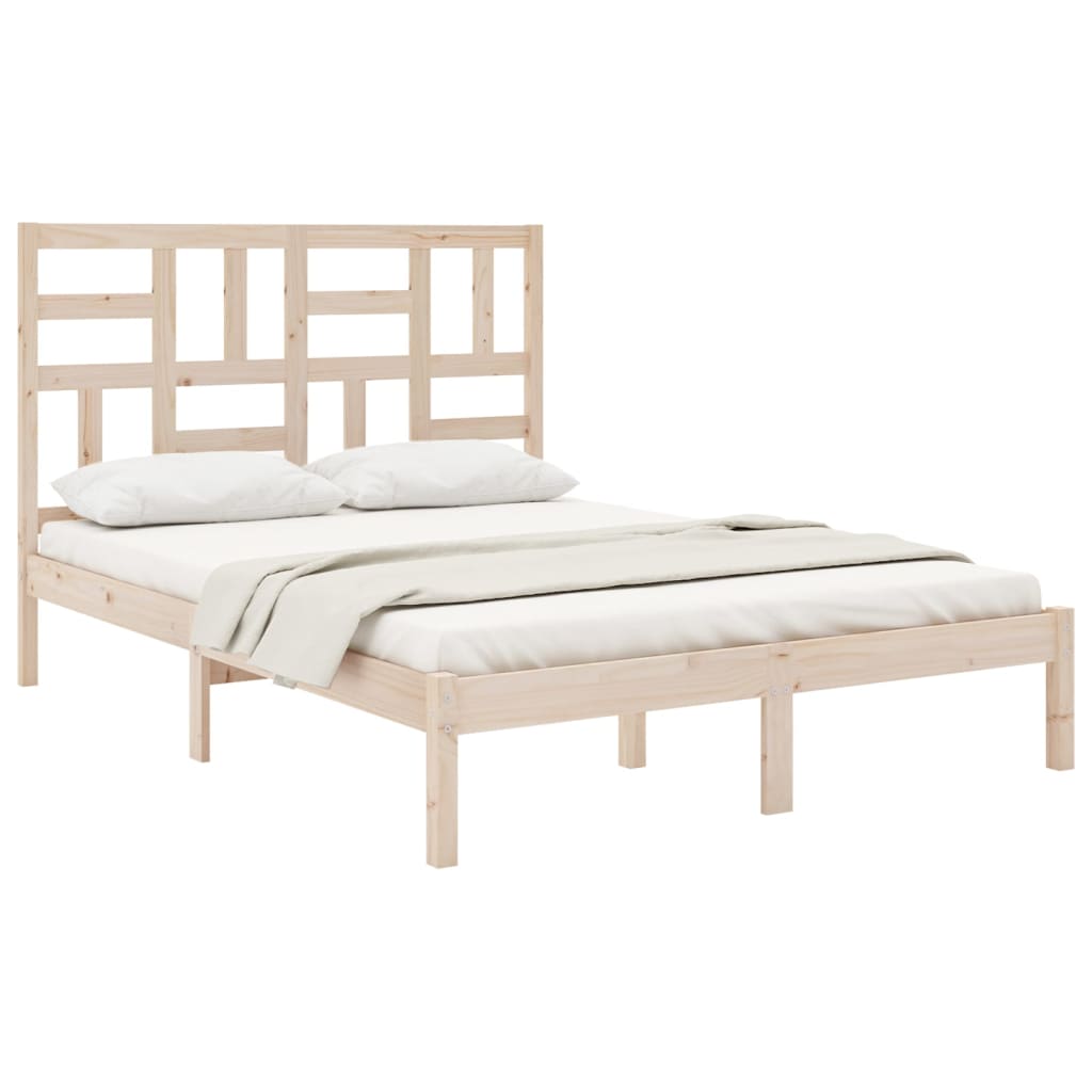 Bed Frame without Mattress Solid Wood 135x190 cm Double