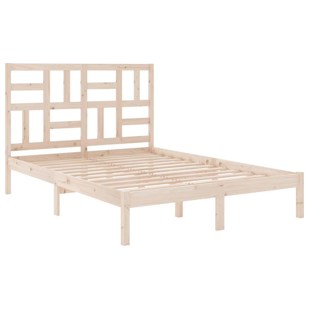 Bed Frame without Mattress Solid Wood 135x190 cm Double