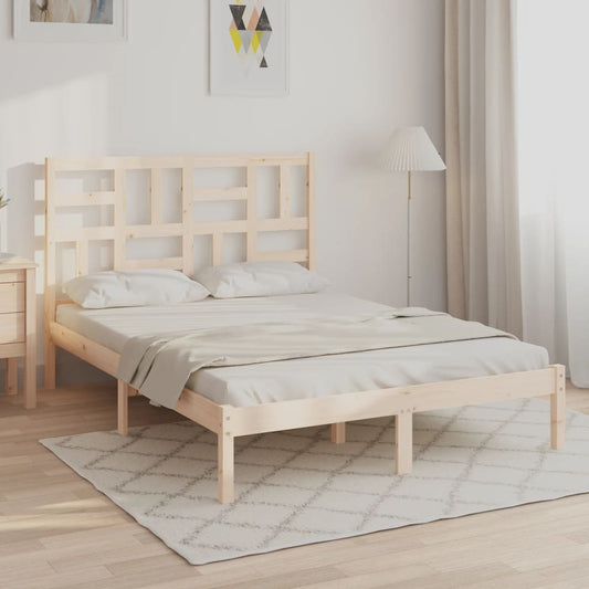 Bed Frame without Mattress Solid Wood 135x190 cm Double