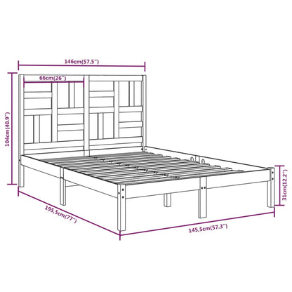 Bed Frame without Mattress Solid Wood 140x190 cm